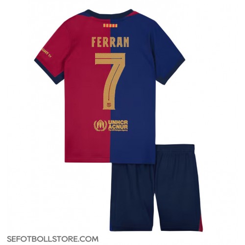 Barcelona Ferran Torres #7 Replika babykläder Hemmaställ Barn 2024-25 Kortärmad (+ korta byxor)